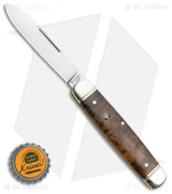 Boker Cattle Knife 4.5" Pocket Knife Curly Birch 9 Boker Cattle Knife 4.5" Pocket Knife Curly Birch -Knife Craft Shop Boker Traditional Cattle Knife 4.45in Curly Birch 110910 BHQ 111599 LS Bottlecap
