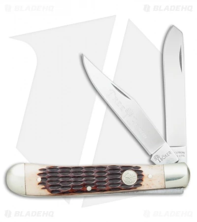 Boker Trapper Pocket Knife 4.25" Brown Jigged Bone 110732 3 Boker Trapper Pocket Knife 4.25" Brown Jigged Bone 110732