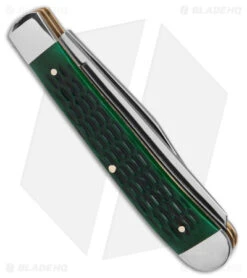 Boker Trapper Traditional Pocket Knife Jigged Green Bone (Polish D2) 8 Boker Trapper Traditional Pocket Knife Jigged Green Bone (Polish D2) -Knife Craft Shop Boker Trapper Traditional Pocket Knife Jigged Green Bone Polish D2 BHQ 146650 td side