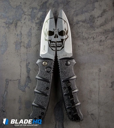 Boker Skull Kalashnikov Dagger Automatic Knife (3.25" Stonewash D2) 6 Boker Skull Kalashnikov Dagger Automatic Knife (3.25" Stonewash D2) - Image 4