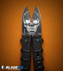 Boker Skull Kalashnikov Dagger Automatic Knife (3.25" Black D2) -Knife Craft Shop boker kalashnikov skull dagger blk BHQ 48870 dl