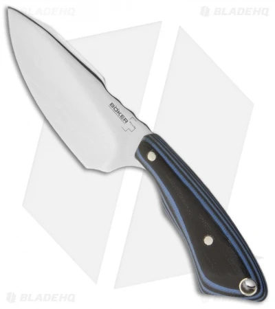 Boker Plus Rambler Fixed Blade Knife Black/Blue G-10 (2.75" Satin Plain) 02BO182 3 Boker Plus Rambler Fixed Blade Knife Black/Blue G-10 (2.75" Satin Plain) 02BO182