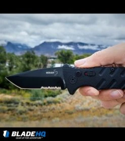 Boker Plus Strike Tanto Automatic Knife (3.25" Black Serr D2) -Knife Craft Shop boker plus strike auto BHQ 32038 dl 2