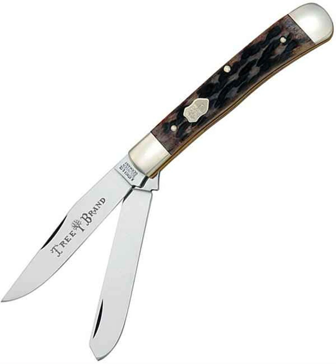 Boker Trapper, C-75 Carbon Steel, Appaloosa Bone Handle 3 Boker Trapper, C-75 Carbon Steel, Appaloosa Bone Handle