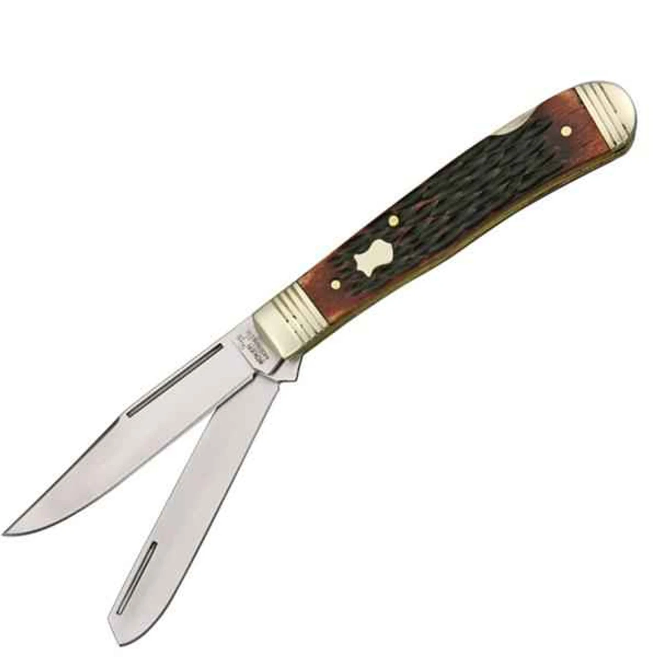 Boker Plus Double Lock Trapper, 440C Stainless, Brown Bone Handles 3 Boker Plus Double Lock Trapper, 440C Stainless, Brown Bone Handles